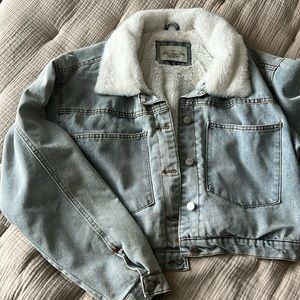 Cozy cropped jean jacket